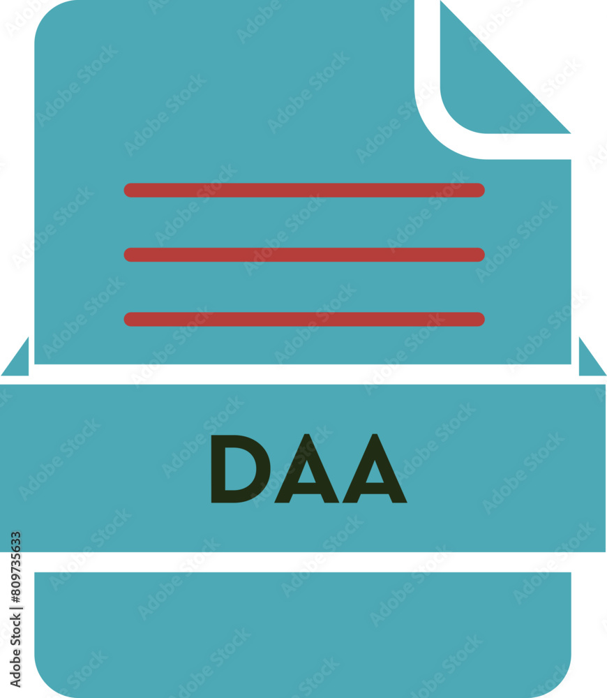 DAA File icon Black color and lines DAA File icon Black color and lines