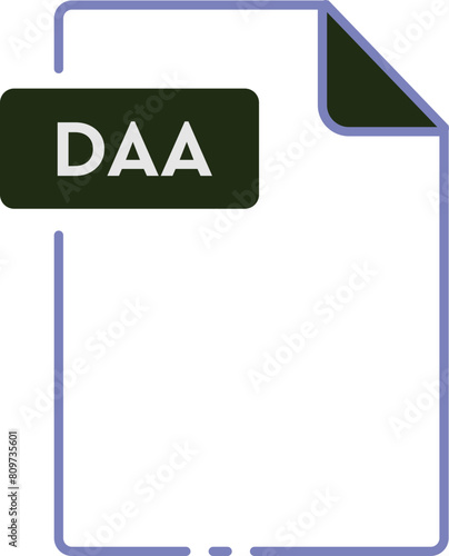 DAA File format minimal icon outline