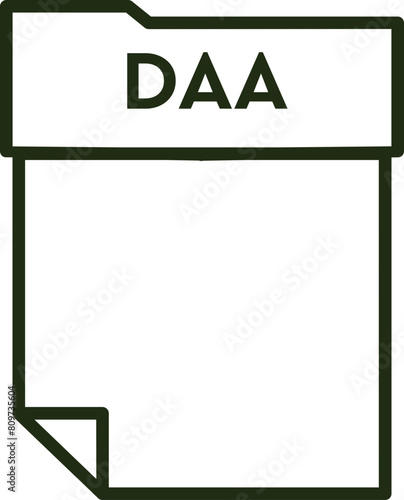 DAA File format minimal icon  with thick outline