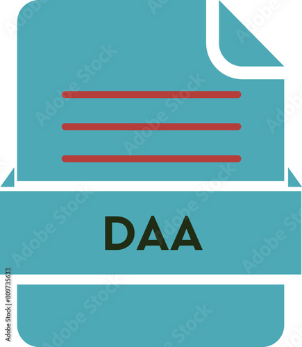 DAA File icon Black color and lines