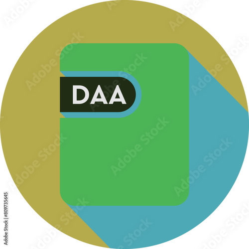 DAA File icon Jelly Bean and Maroon Flush color  in circular shape