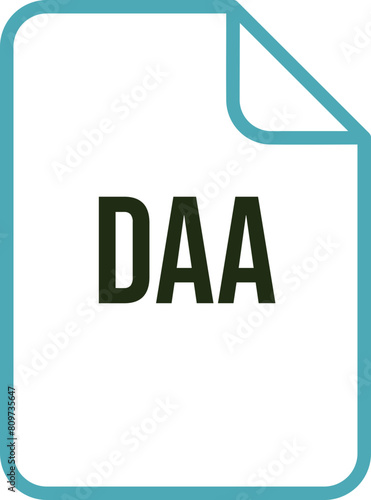 DAA File Icon fill rounded corners bold outline photo