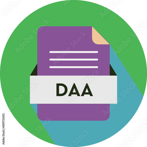 DAA File icon with Maroon Flush Color in circular Shape