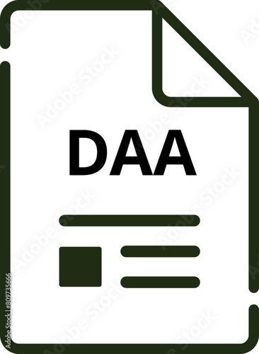 DAA file Icon minimal outline with symbols