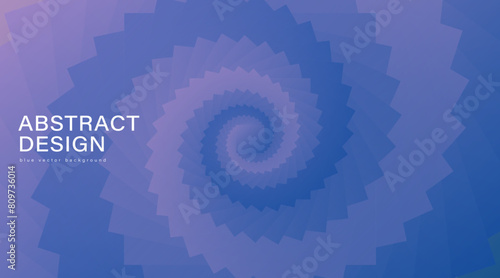 Blue abstract vector background with swirl or funnel. Geometric design, swirl.