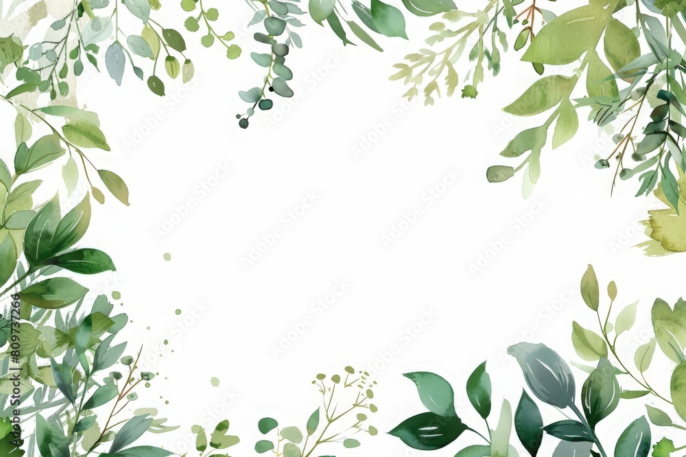 Herbal minimalist vector frame. Hand painted plants, branches, leaves on a white background. Greenery wedding simple invitation template. Watercolor style card. All elements are isolated and editable Herbal minimalist vector frame. Hand painted plants, branches, leaves on a white background. Greenery wedding simple invitation template. Watercolor style card. All elements are isolated and editable