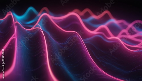 abstract wave background with pink blue glowing neon Data transfer concept photo
