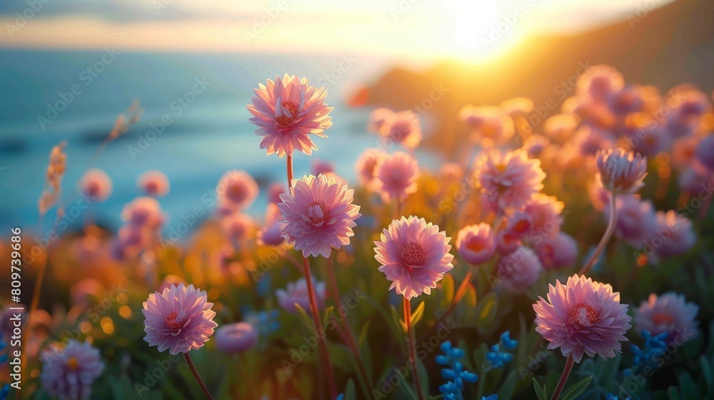 Wild flowers in the backdrop of the Oregon coast. Wild flowers in the backdrop of the Oregon coast.