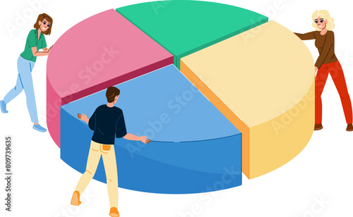 company resource allocation vector. organization asset, shareholder money, human team company resource allocation character. people flat cartoon illustration