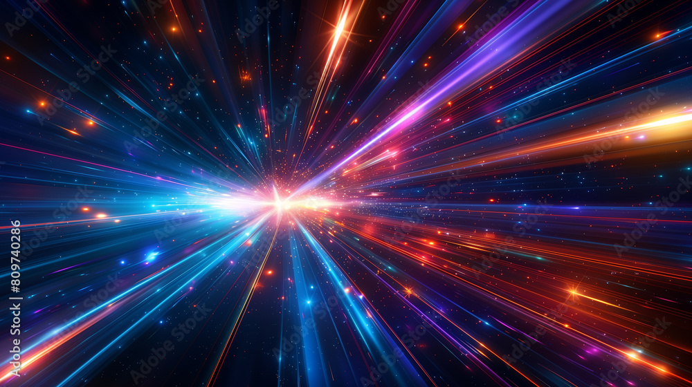 Abstract high speed light trails on dark background. Futuristic template for banner, presentations, flyers, posters. Abstract high speed light trails on dark background. Futuristic template for banner, presentations, flyers, posters.