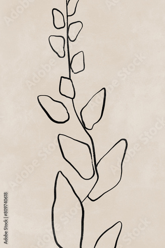 Obraz na płótnie Printable wall art poster print. Hand drawn minimalism design for scandinavian interior. w salonie