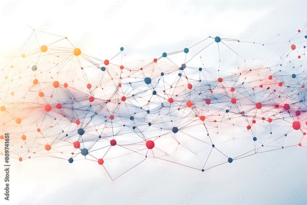 Abstract data technology background with a network grid and particles connected. Sci-fi digital technology with line Abstract data technology background with a network grid and particles connected. Sci-fi digital technology with line