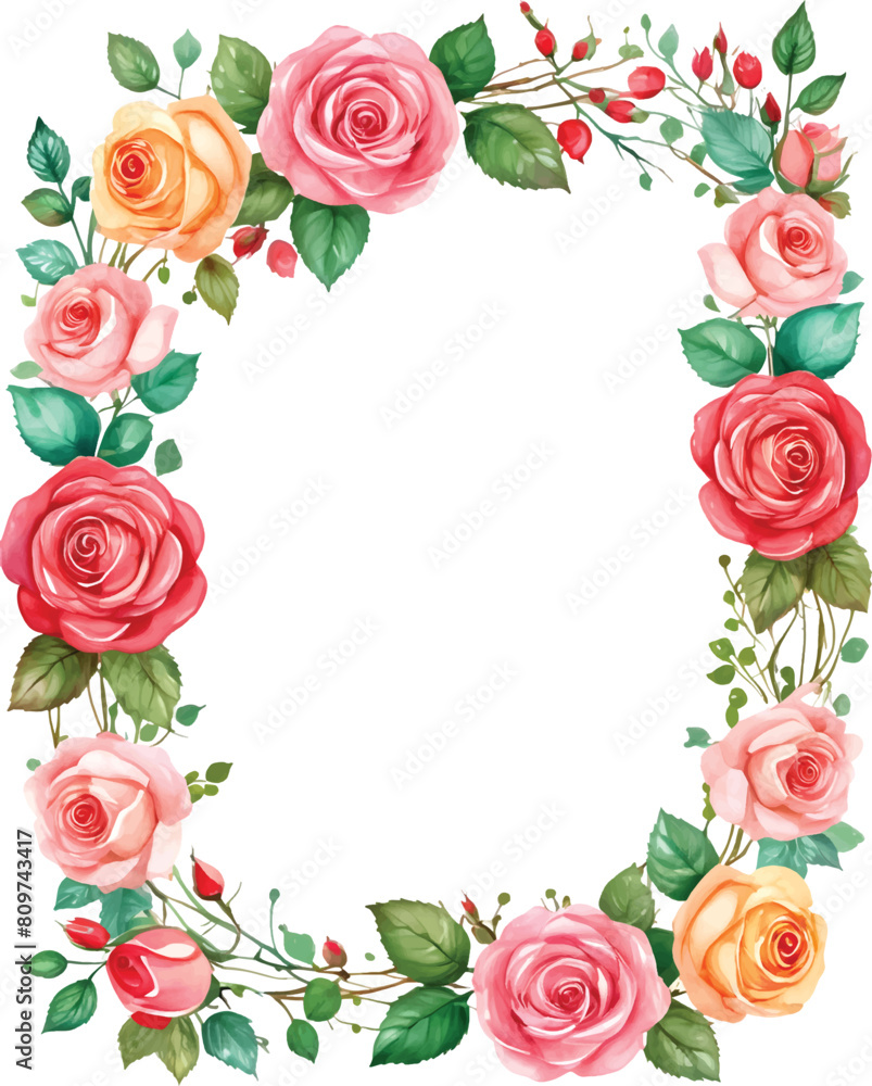 Roses flower frame border blank invitation4 Roses flower frame border blank invitation4