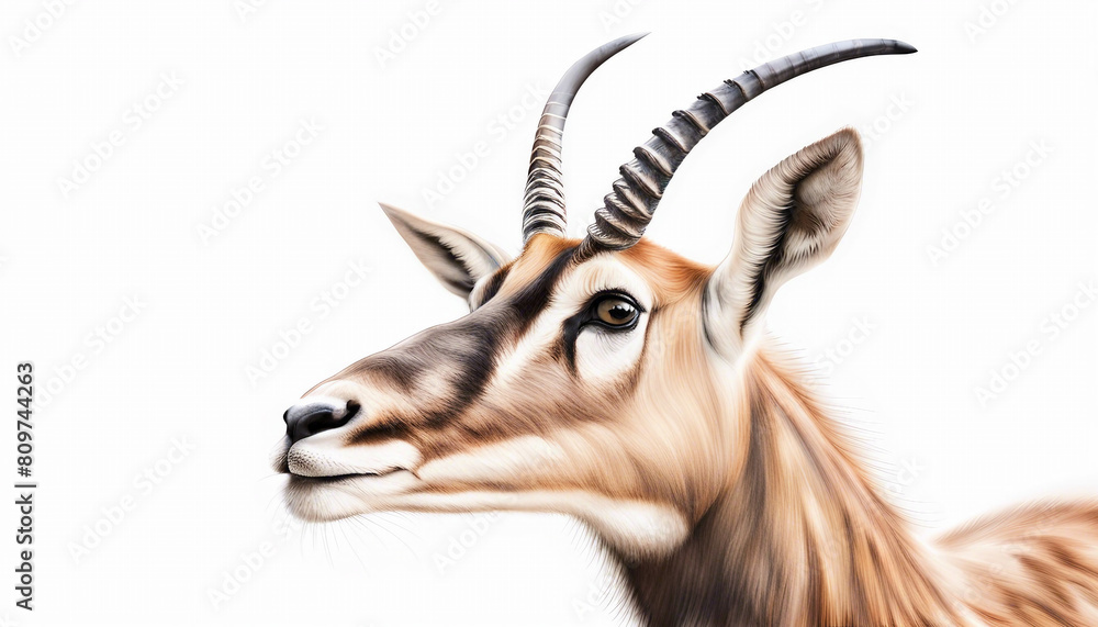 antelope, isolated white background
