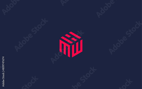 letter mwh with hexagon logo icon design vector design template inspiration photo