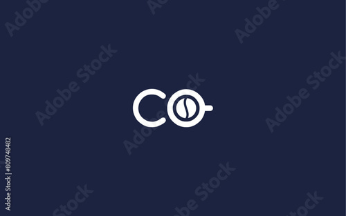 letter co with coffee logo icon design vector design template inspiration