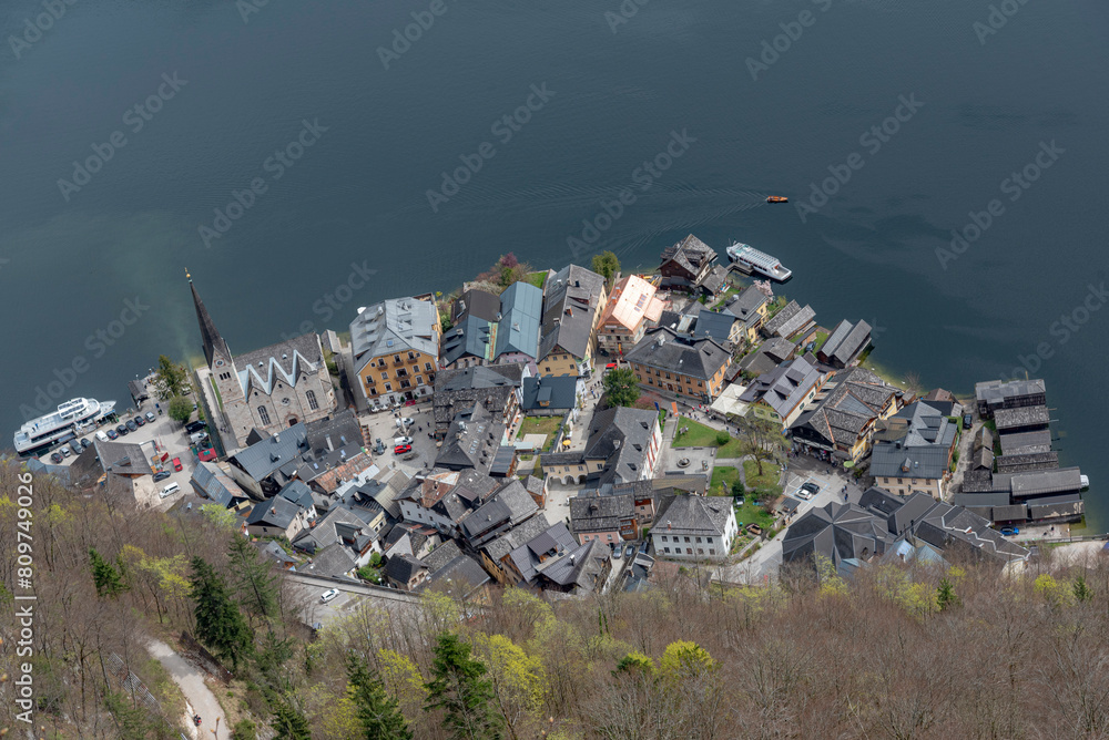 View of the Hallstatt town in Austria