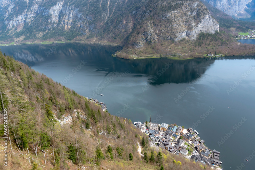 View of the Hallstatt town in Austria