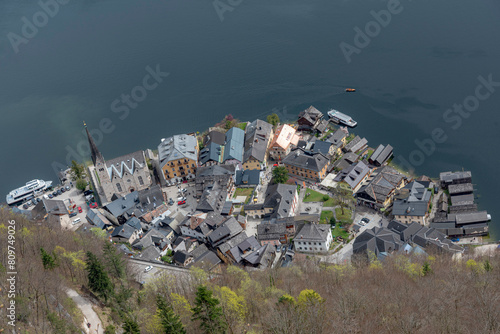 Obraz na płótnie View of the Hallstatt town in Austria w salonie