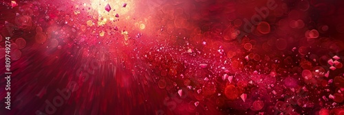 Vibrant Crimson Glow with Mesmerizing Sparkling Particles Evoking Passionate Energy and