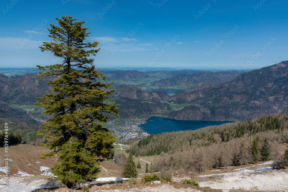 Panoramic view on Salzkammergut area in Austria