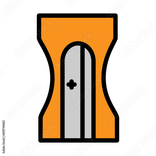 Pencil Sharpner Line Filled Icon Design