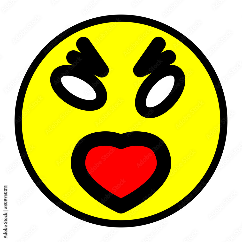 emoji angry love Line Filled Icon Design