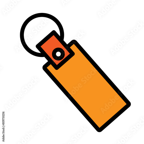 Key Chain Line Filled Icon Design