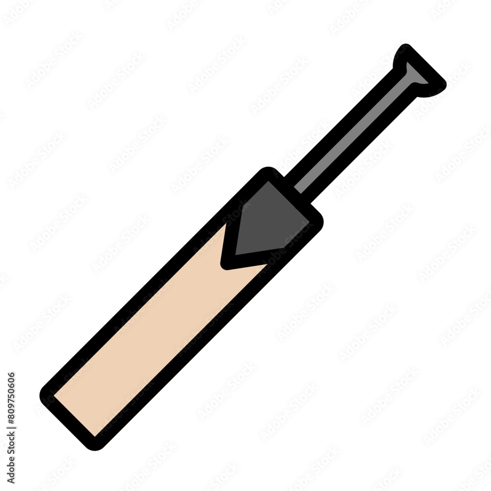 cricketbat Line Filled Icon Design cricketbat Line Filled Icon Design