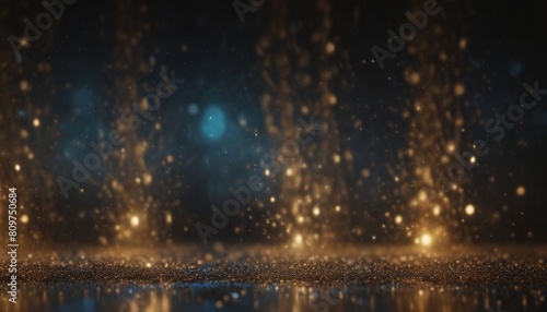 background of abstract glitter lights. gold and black. de focused. banner