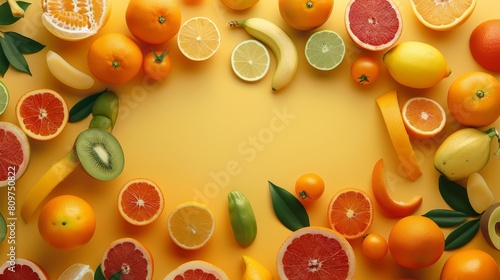 Dynamic layout of rotating fruits forming a dynamic pattern