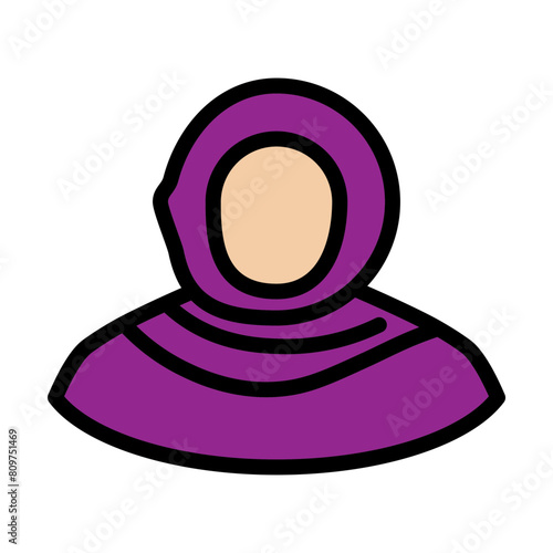traditional arabic dress woman Line Filled Icon Design
