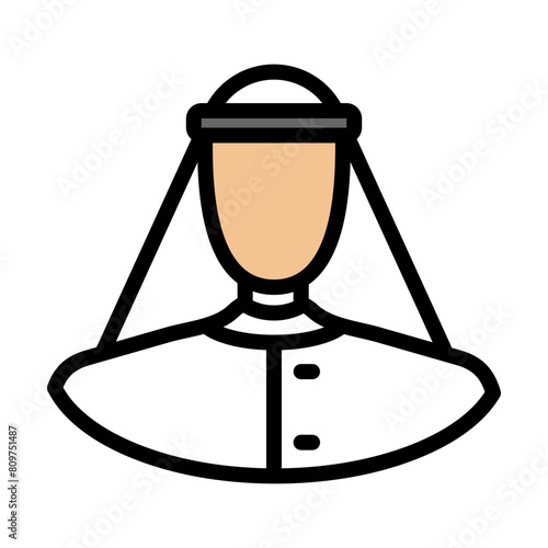 traditional arabic dress man Line Filled Icon Design