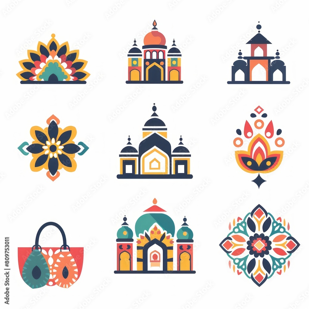 indian festive season shopping vector logos branding 