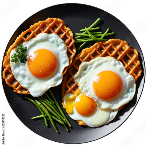 Plate delicious fried egg cuisine