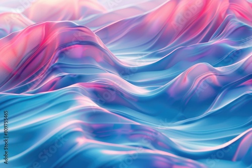 Wallpaper Mural A blue and pink wave with a purple and pink mountain in the background Torontodigital.ca