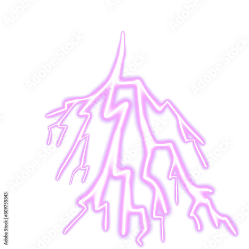 Lightning bolt isolated illustration on transparent background.