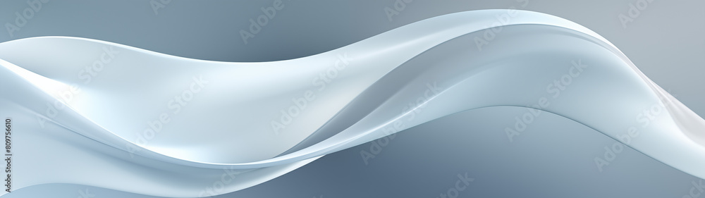 Obraz premium 3D Render of Light Blue Waves, Elegant and Abstract Design