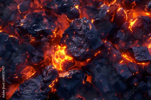 Hot lava between stones.