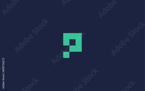 letter p with pixel logo icon design vector design template inspiration