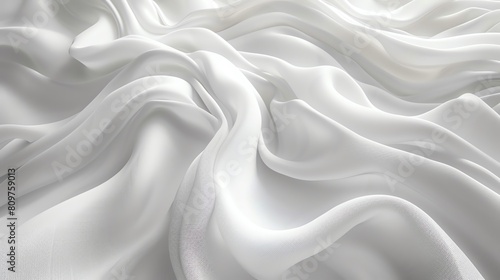 Generate a seamless, high-resolution texture of white silk. The silk should be soft and luxurious, with a subtle sheen. photo
