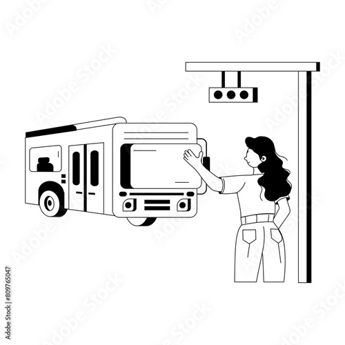 Scalable glyph illustration of hail bus 