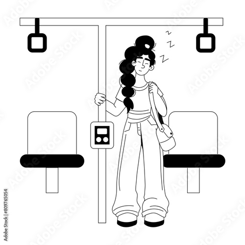 Download glyph illustration depicting travel fatigue 