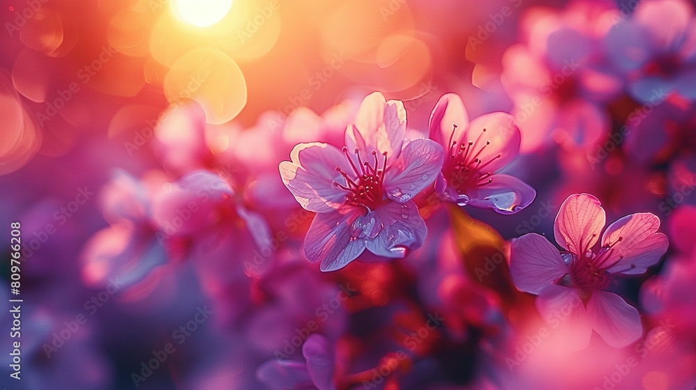 pink flowers under the bright sun with a soft focus on the foreground pink flowers under the bright sun with a soft focus on the foreground