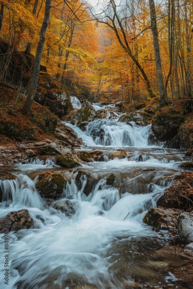 A beautiful waterfall with a stream of water flowing down it A beautiful waterfall with a stream of water flowing down it