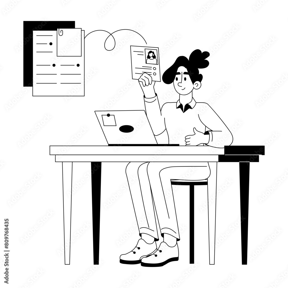 Fototapeta premium Get this glyph character illustration of hr manager