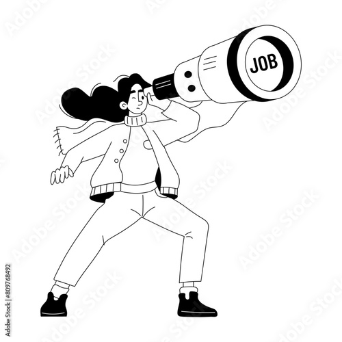 Scalable glyph illustration of searching job 