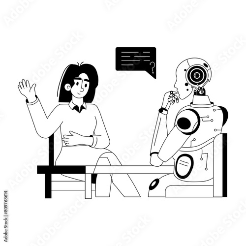 Customizable glyph illustration of automated recruitment 