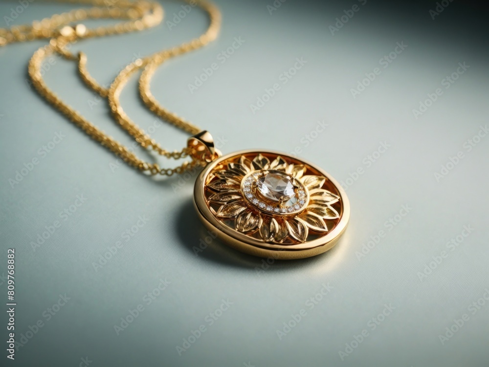 A gold necklace isolated on background A gold necklace isolated on background