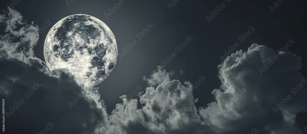 Obraz premium moon planet with clouds at night